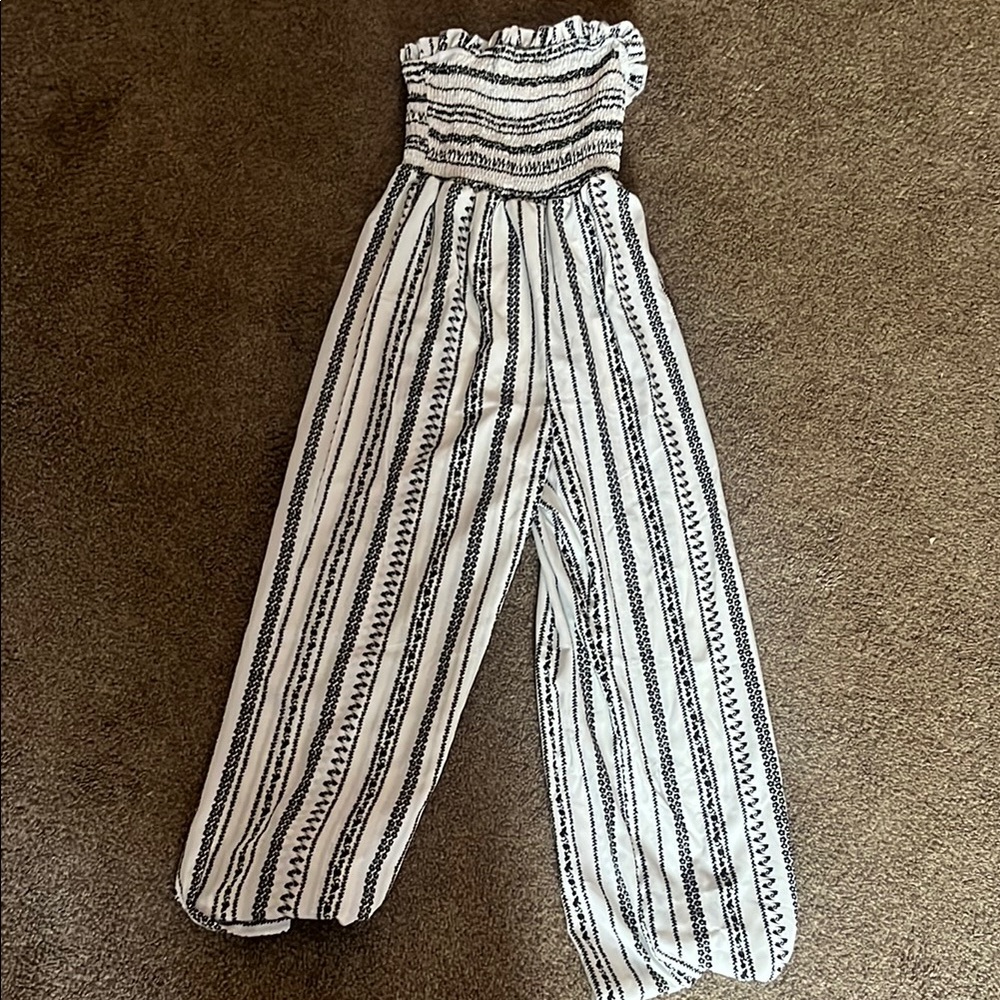 Striped Black and White Jumpsuit